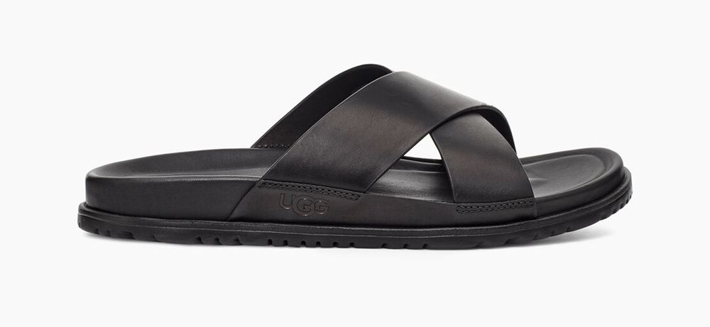 Ugg Wainscott - Mens Slides - Black - NZ (3879RLEGB)